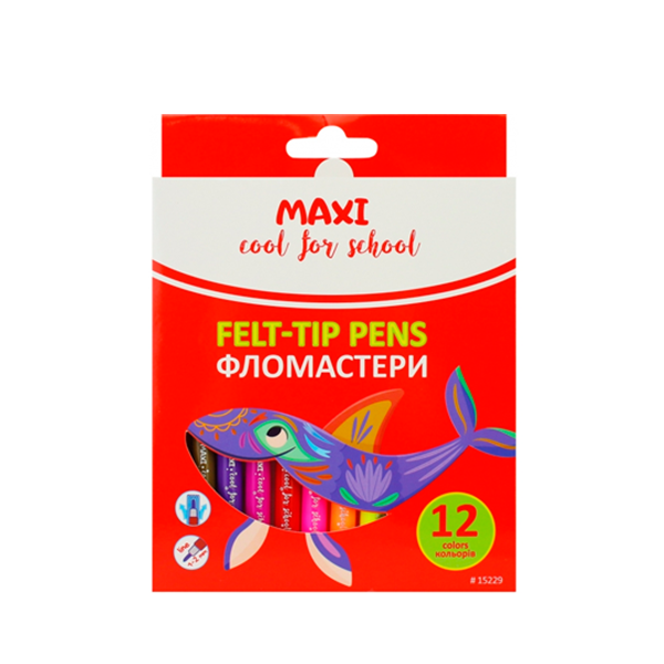 Маркеры Maxi 12 цветов Animal story –