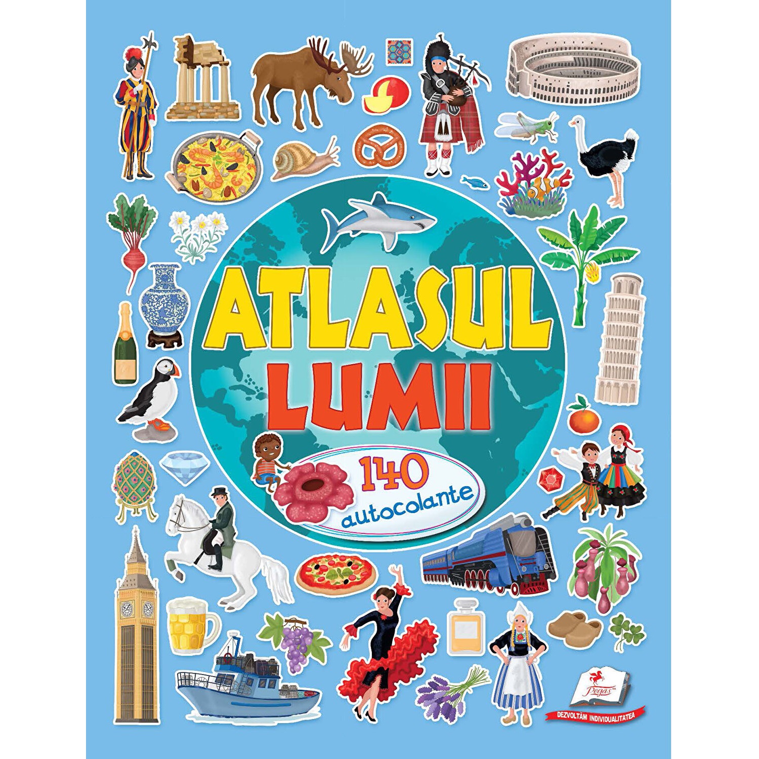 Атлас мира с 140 наклейками