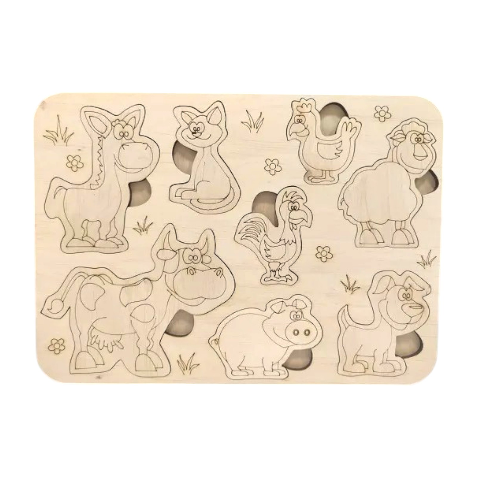 Puzzle din lemn ( ANIMALE / PASARI DOMESTICE )