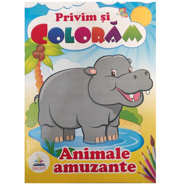 Cumpara  Carti - Privim si coloram - Animale amuzante..
