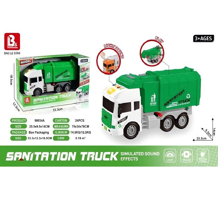 Мусоровоз со звуком и огнями (Поврежденная коробка)