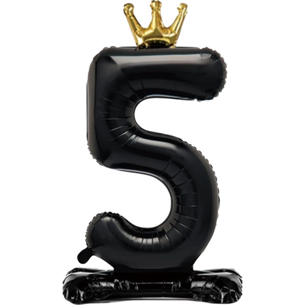 Balon negru cifra 5
