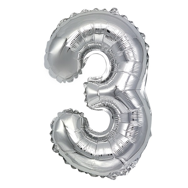 Cumpara  Baloane - Balon argintiu cifra 3..