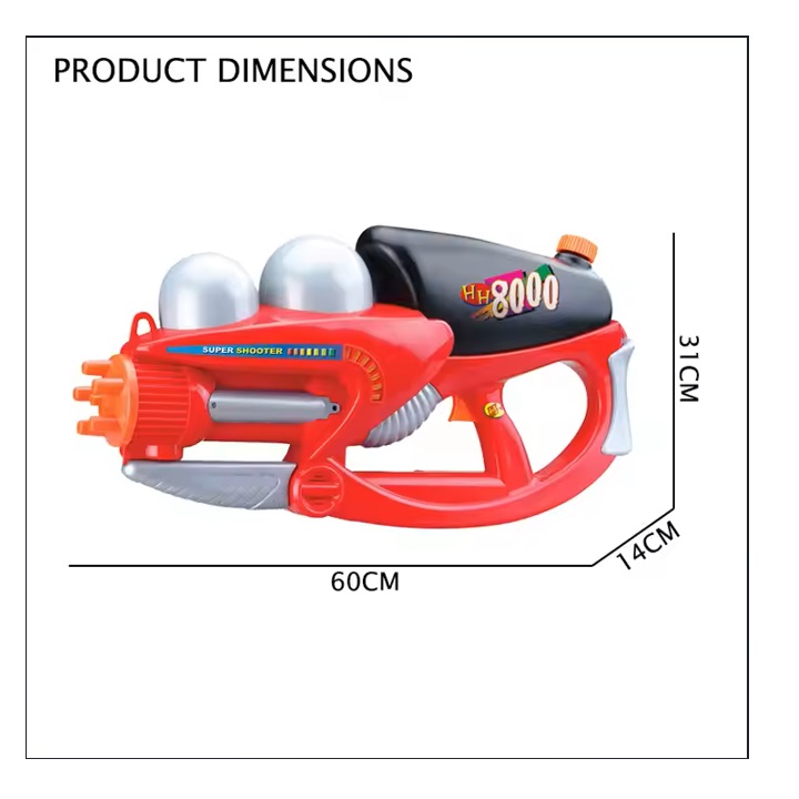 Pistol de apa 60cm,2000 ml cu presiune ridicata de 8000 (stropeste pina la 12m)