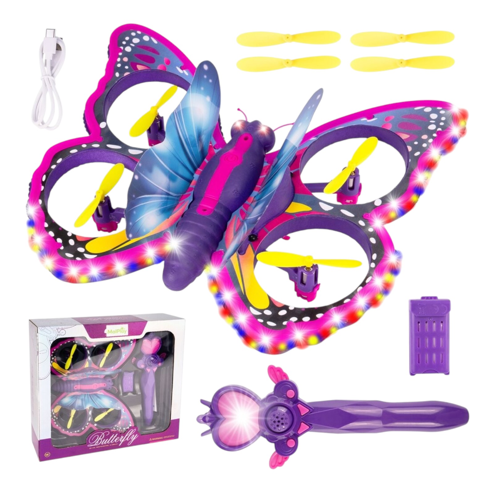 Fluture-Drona cu R/C cu sunet si lumini