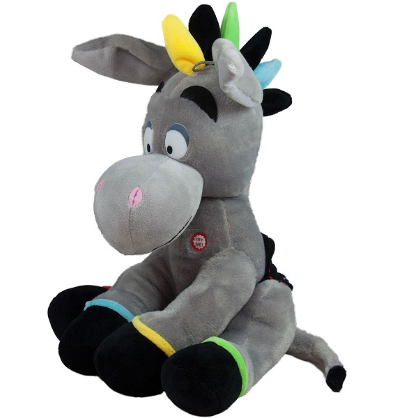 Мягкая игрушка Ослик со звуком - серый  35 cm - 0.43 kg