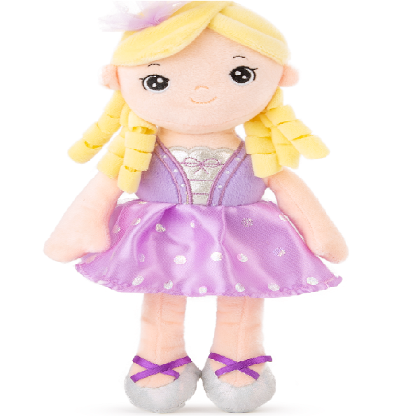 Мягкая игрушка Кукла с платьем - лиловый  32 cm - 0.07 kg
