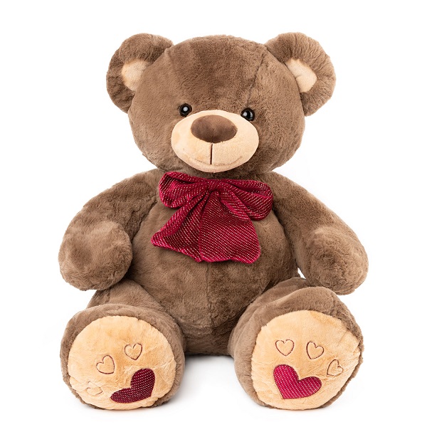 Jucarie moale Urs cu panglica rosie 60 cm - 1.6 kg