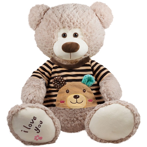 Jucarie moale urs cu pulover 42 cm - 0.5 kg