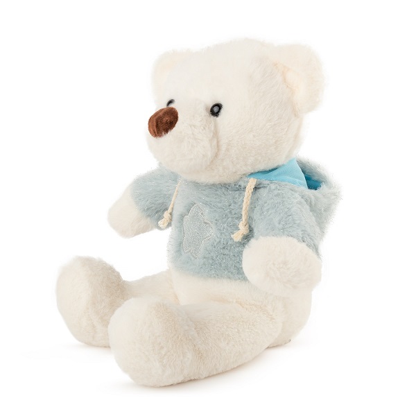 Jucarie moale Urs cu bluză albastră - Alb 29 cm - 0.241 kg