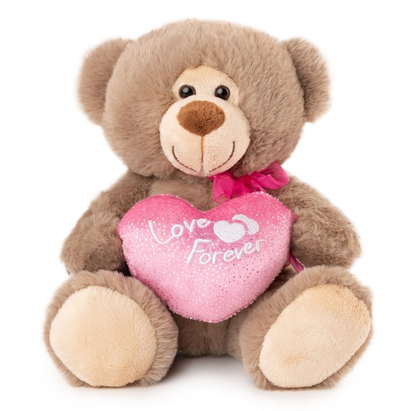 Мягкая игрушка Медведь с сердцем „Love Forever” - Серый  20 cm - 0.139 kg