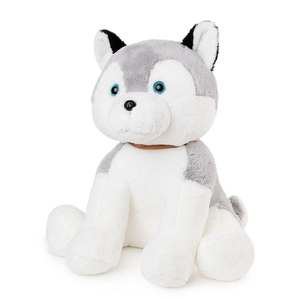*Jucarie moale Caine husky 45 cm - 0.6 kg