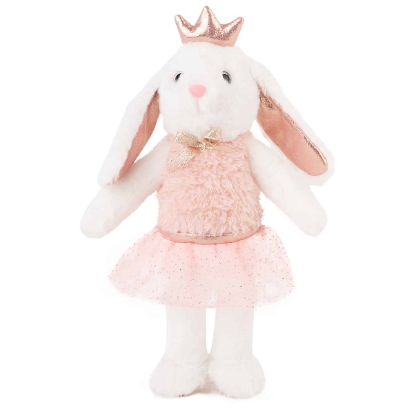 Jucarie moale Animale cu rochie și coroană cu sclipici - Iepuraș 27 cm - 0.18 kg