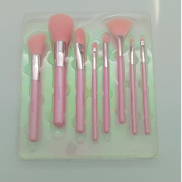 Набор кистей для макияжа пудрово-розового цвета, 8 шт. (01-3-8)