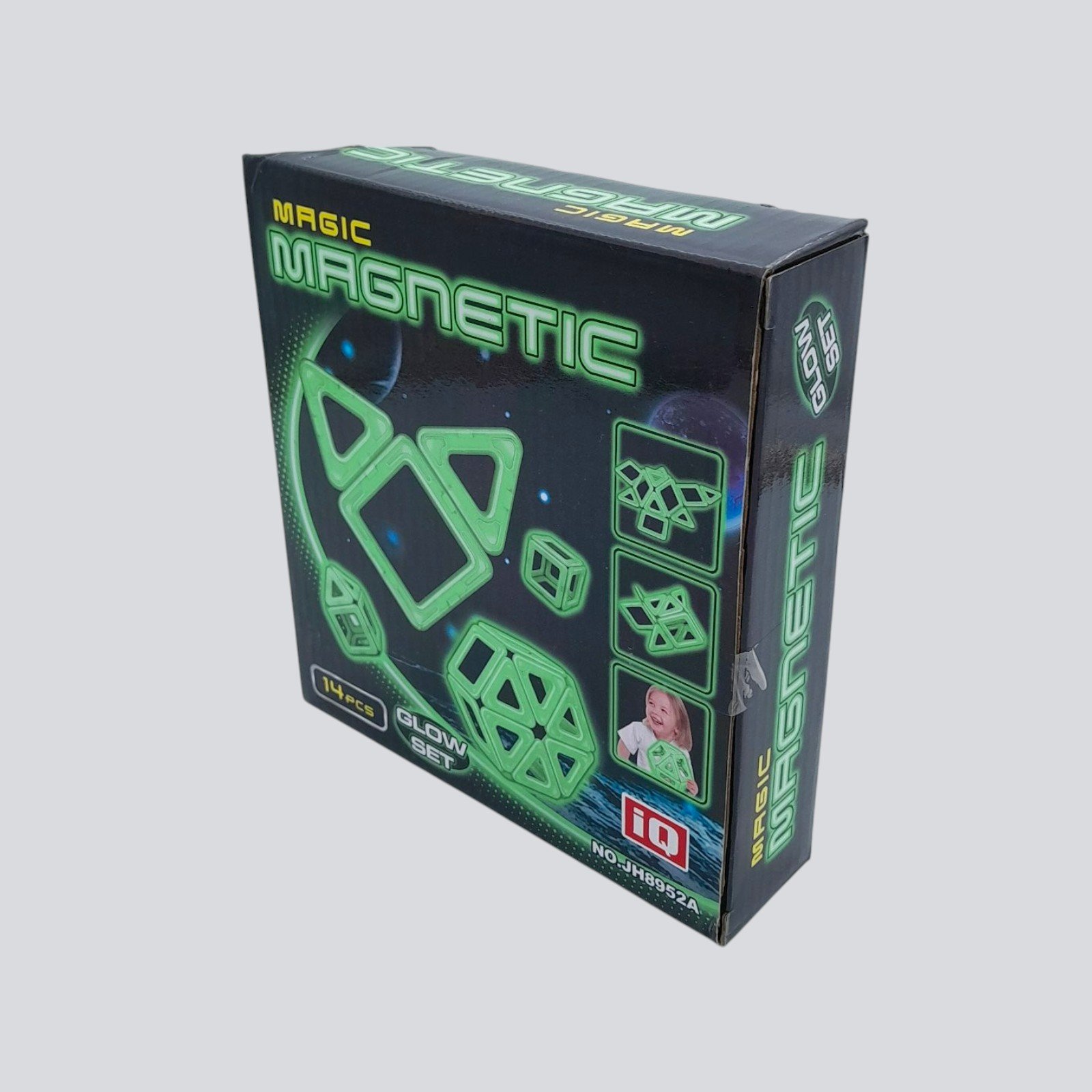 Constructor magnetic fluorescent (14 piese) (Cutie deteriorată)