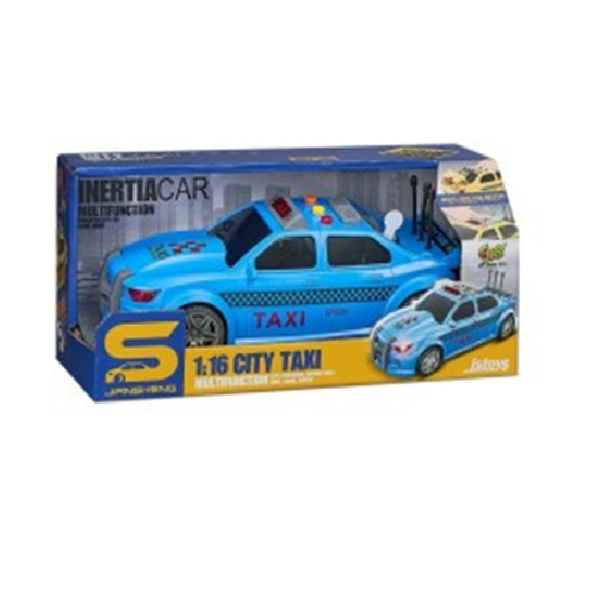 Cumpara  Transport - Masina taxi albastra, cu inertie, sunete si l..