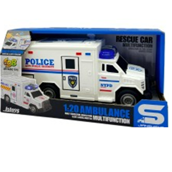 Cumpara  Mașini funcționale - Camion Ambulanta-Politie cu frictiune, sunete..