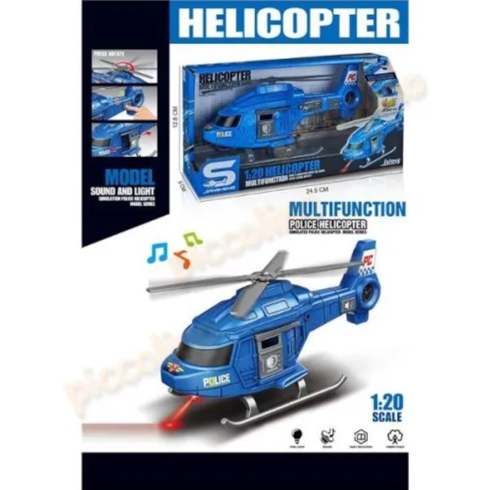 Cumpara  Transport - Elicopter politie albastru cu sunete si lumin..