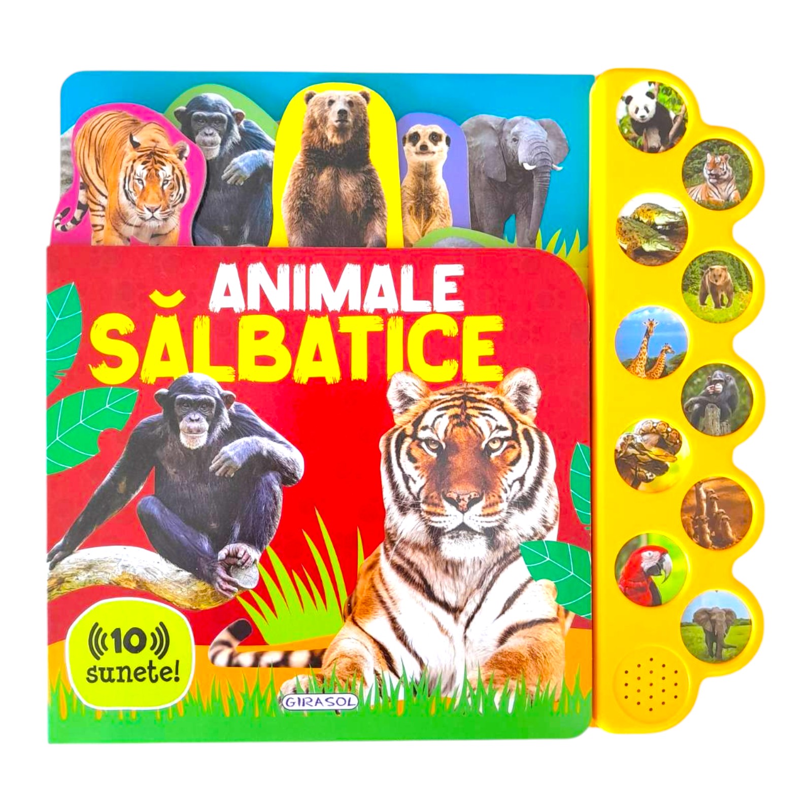 Carte cu sunte - animale salbatice 10 sunete