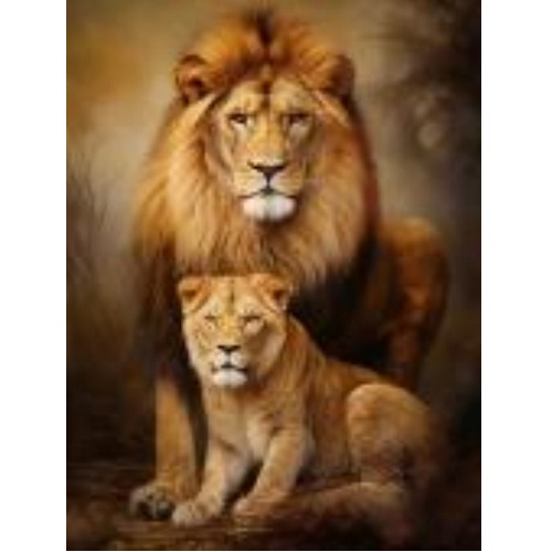 Бриллиантовая мозаика Львы (30*40)