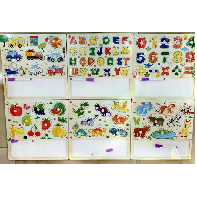 Купить  Формы/сортеры/мозайки - Деревянная доска с сортером..