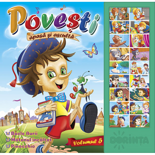 Carte cu sunete - Povesti 5 (Pinocchio)
