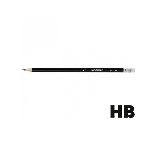 Creion simplu Kores (Triunghiulare cu radiera)