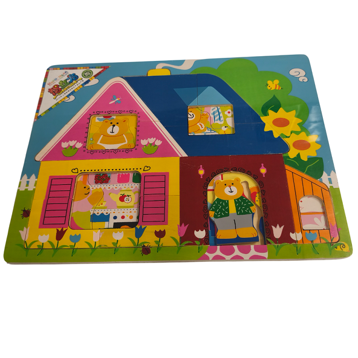 Деревянный пазл домик