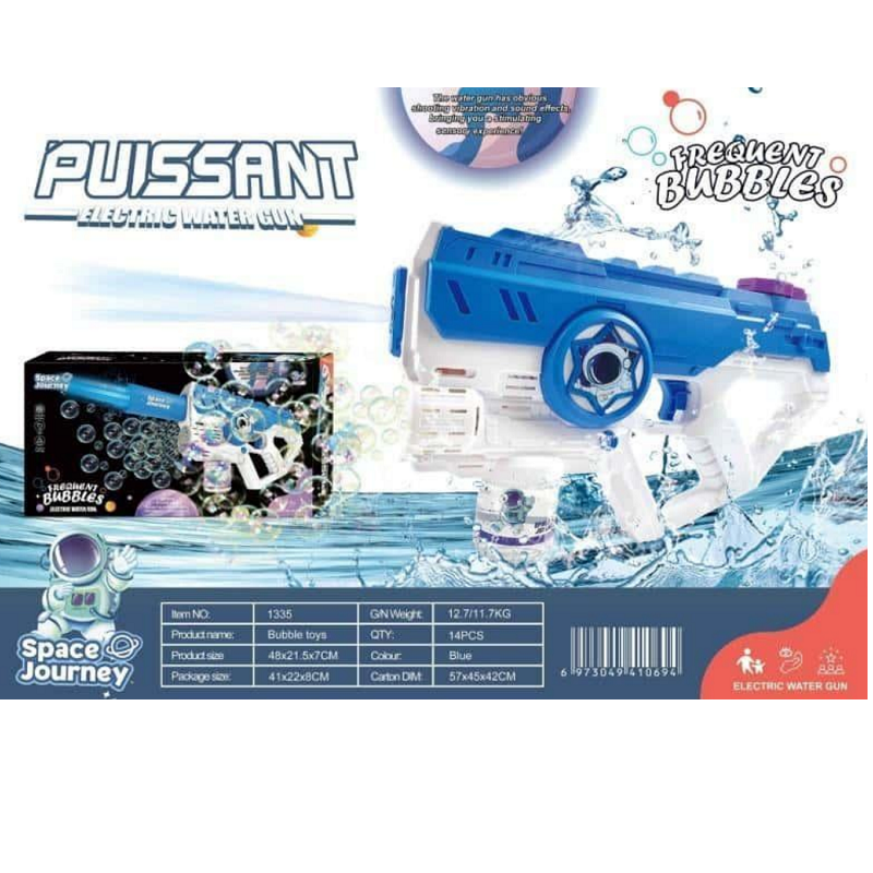 Pistol cu acumulator 2in1 de apa si bule de sapun 41cm