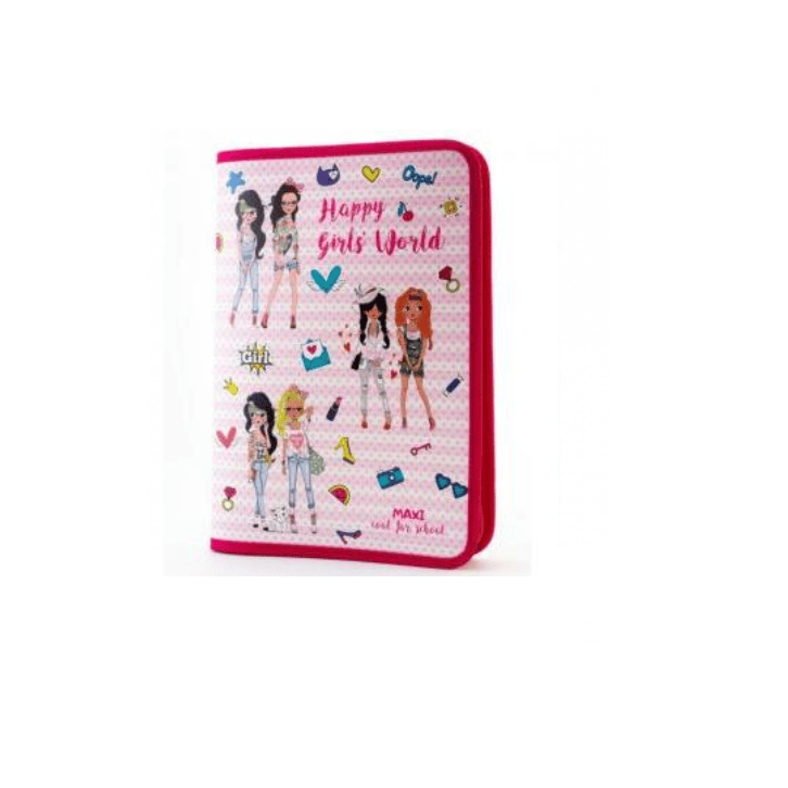 Mapa cu fermoar Maxi A4 (plastic/color)