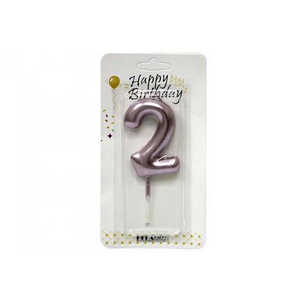 Set lumanare roz cifra 2 (12buc) – 58