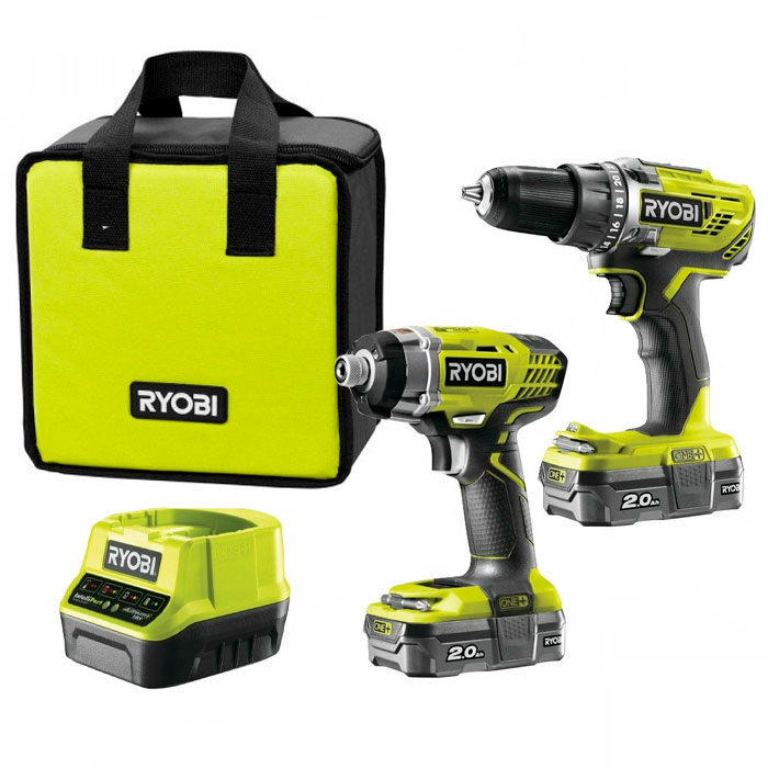 Set instrumente cu acumulatori RYOBI R18DDID-..