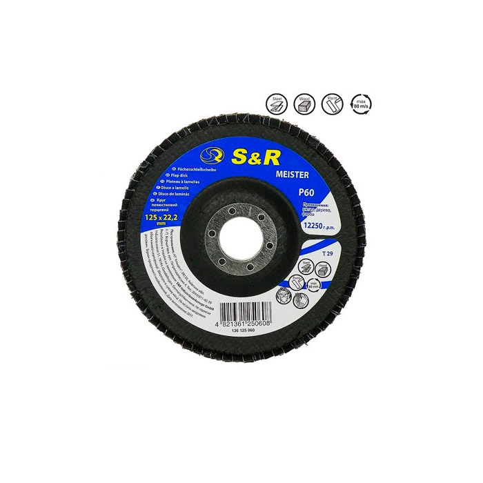 Cumpara  Discuri abrazive - Disc abraziv lamelar S&R Meister 125/P60..