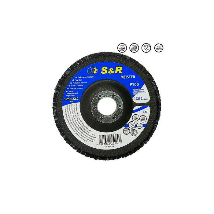 Cumpara  Discuri abrazive - Disc abraziv lamelar S&R Meister 125/P100..
