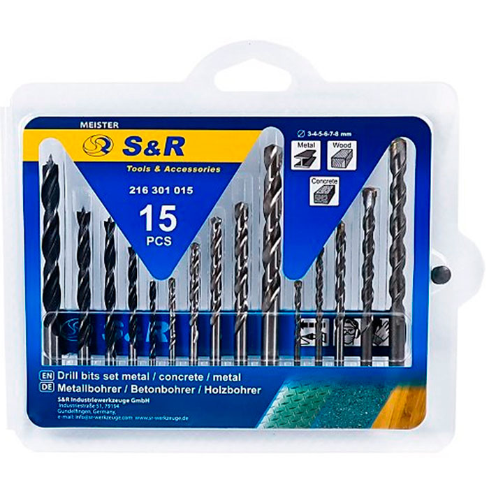 Cumpara  Seturi burghii - Set burghie (metal, beton, lemn) S&R Meister..