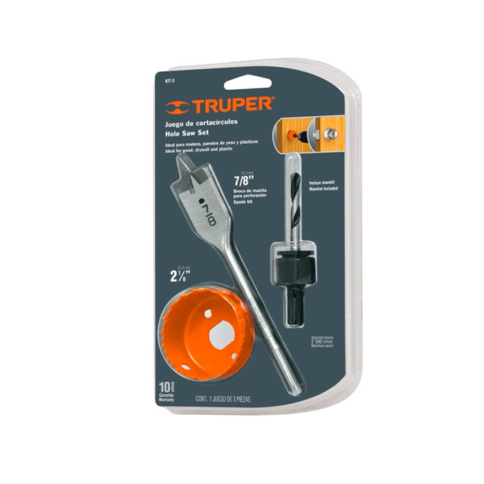 Купить  Наборы коронок по дереву - Набор коронок по дереву Truper Kit-3..