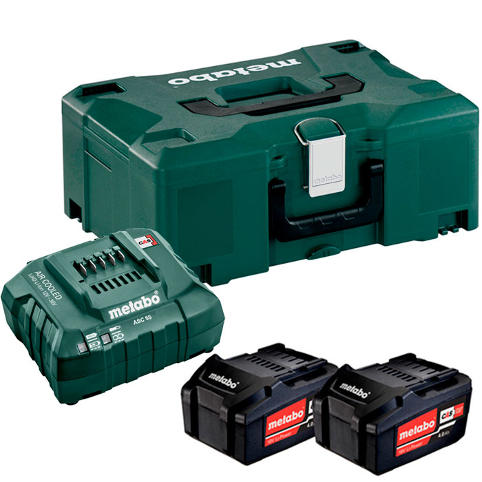 Set acumulatori Metabo Li-Power 2X4.0 Ah + ASC 55