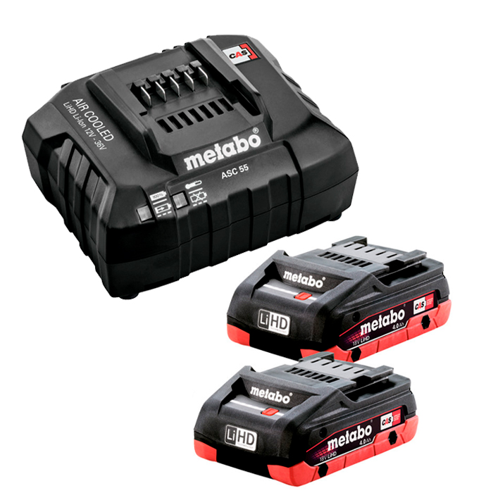 Set de bază Metabo BASIC SET LiHD 2x4.0 Ah + ASC 55