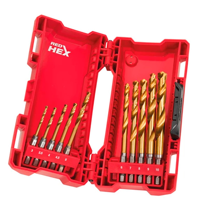 Cumpara  Seturi burghii - Set burghii MILWAUKEE HSS-G TiN Red Hex..