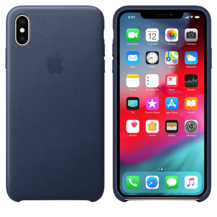 Original iPhone XS Leather Case, Midnight Blue