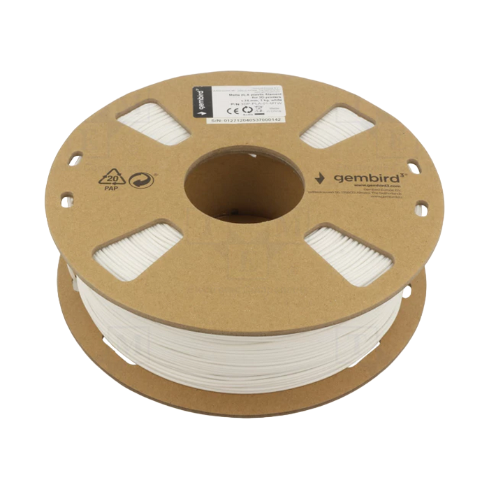 Cumpara  Filament pentru imprimantă 3D - PLA 1.75 mm, Matte White Filament, 1 kg, Gemb..
