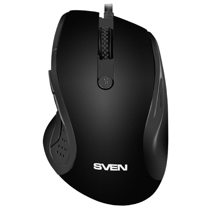 Mouse SVEN RX-113, Optical, 800-2000 dpi, 6 buttons, Ergonomic, Black, USB