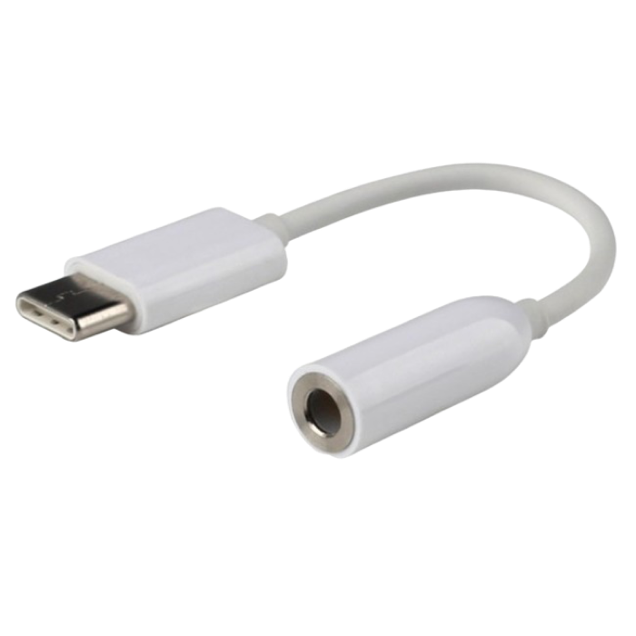 Audio adapter Type-C male/ 3.5mm stereo-audio female, CM/jackF, White, Cablexpert, CCA-UC3.5F-01-W