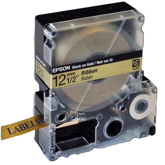 Tape Cartridge EPSON LK4KBK; 12mm/5m Satin Ribbon, Black/Gold, C53S654001
