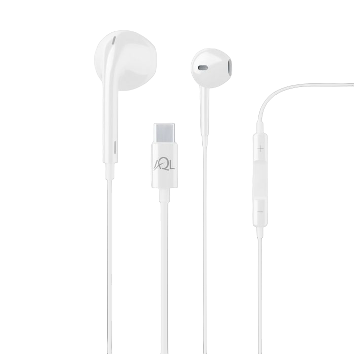 Cellular Capsule Arctic earphone with mic, Type-C, White