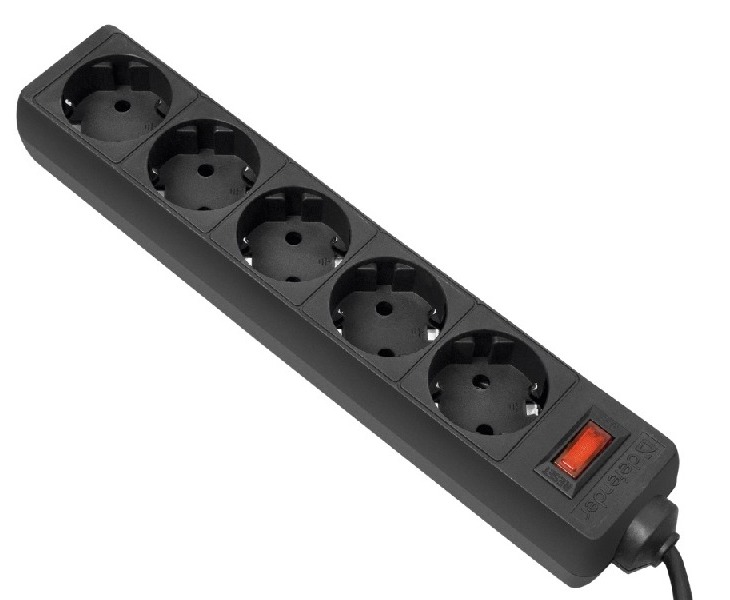 Surge Protector 5 Sockets,  4.5m, Ultra Power, black, UP3-B-15PPB