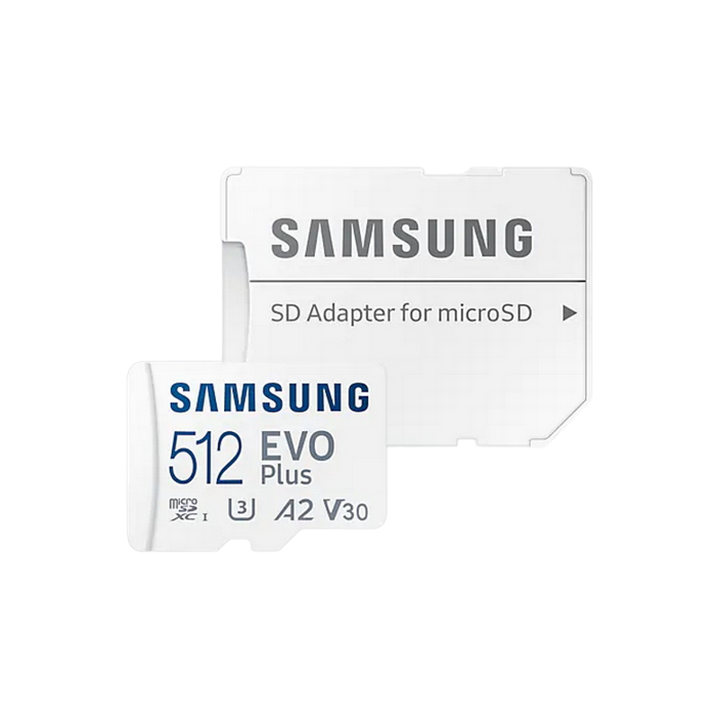 512GB MicroSD (Class 10) UHS-I (U3) +SD adapter, Samsung EVO Plus "MB-MC512KA" (R:130MB/s)