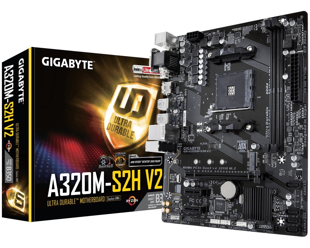 Cumpara  Plăci de bază - MB AM4 Gigabyte A320M-S2H  mATX..