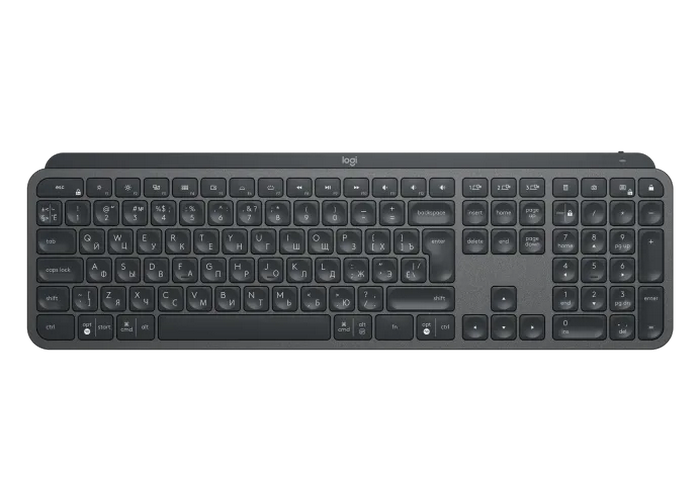 Wireless Keyboard Logitech MX Keys, Ultra thin, Premium typing, Metal plate, F-keys, Backlit, 10M, 2