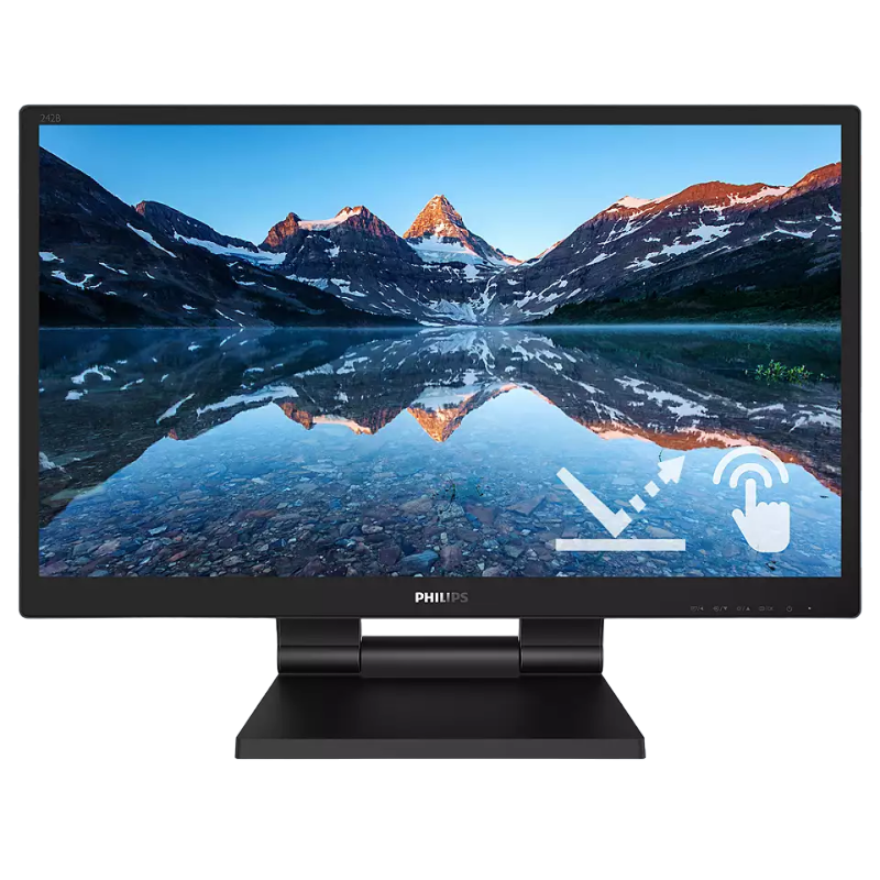 23.8" PHILIPS 242B9TL,Black,IPS,Multi-Touch,1920x1080,60Hz,5ms,250cd,50m:1,DSub+HDMI+DVI+DP+USB,Spkr